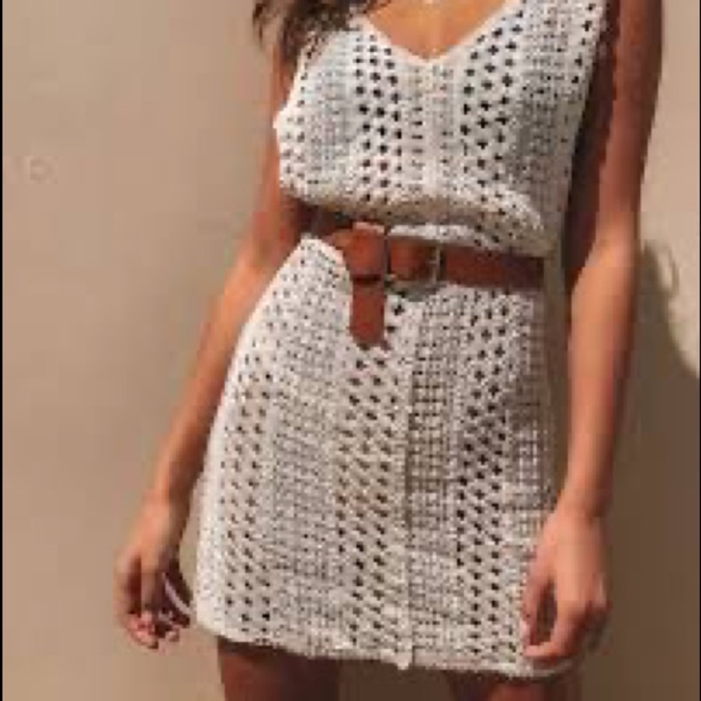Princess Polly Crosby Crochet Mini Dress (Tan)